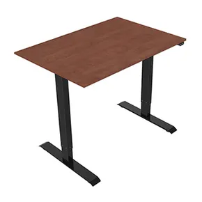 Pracovný stôl, elektricky nastaviteľná výška, čerešňa, 75x140cm, rozsah 500 mm, čierny, 70 kg nosnosť, ergo